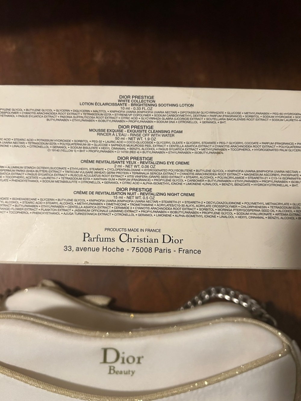 Dior Beauty White and Gold Cosmetic Pouch - Picture 4 of 5